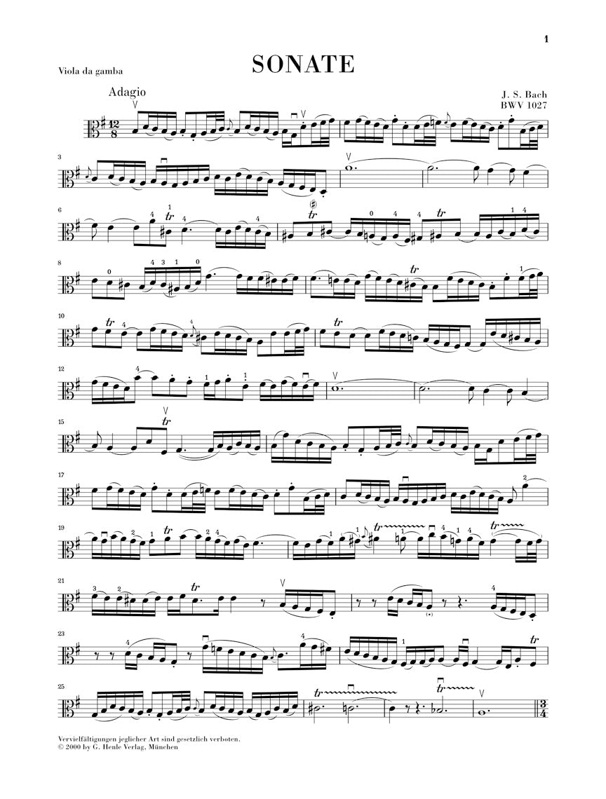 Bach: 3 Gamba (Cello) Sonatas, BWV 1027-1029