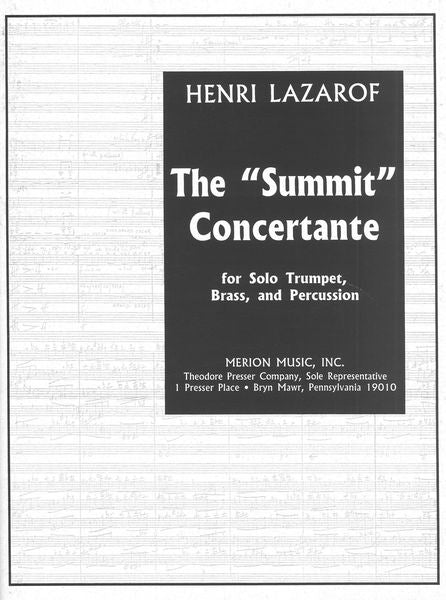 Lazarof: Summit Concertante