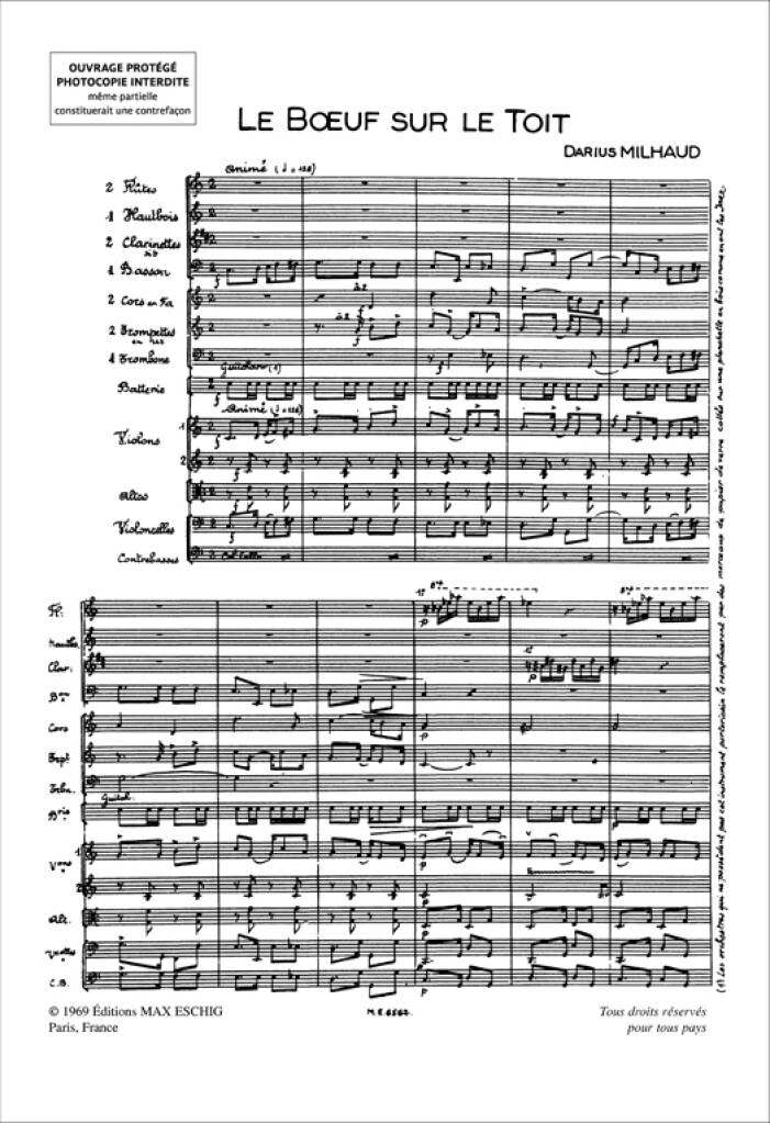 Milhaud: Le bœuf sur le toit, Op. 58