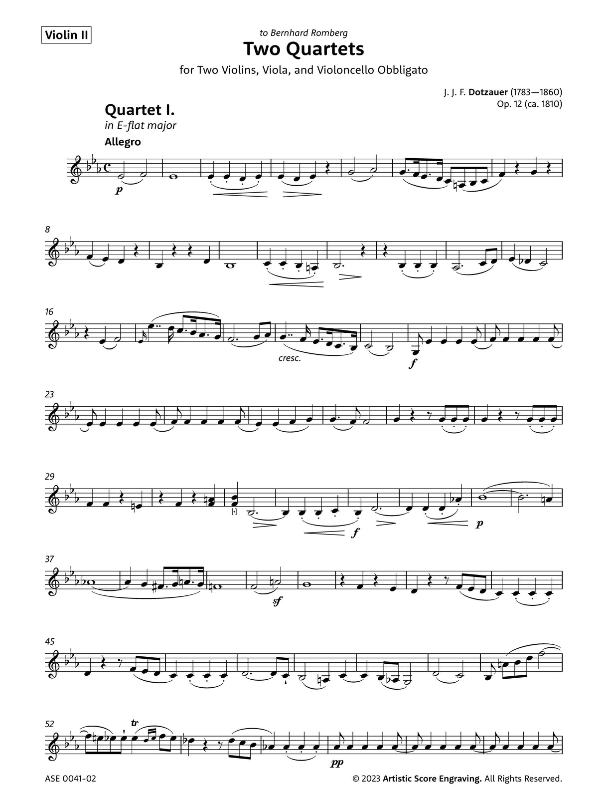 Dotzauer: Two Quartets, Op. 12