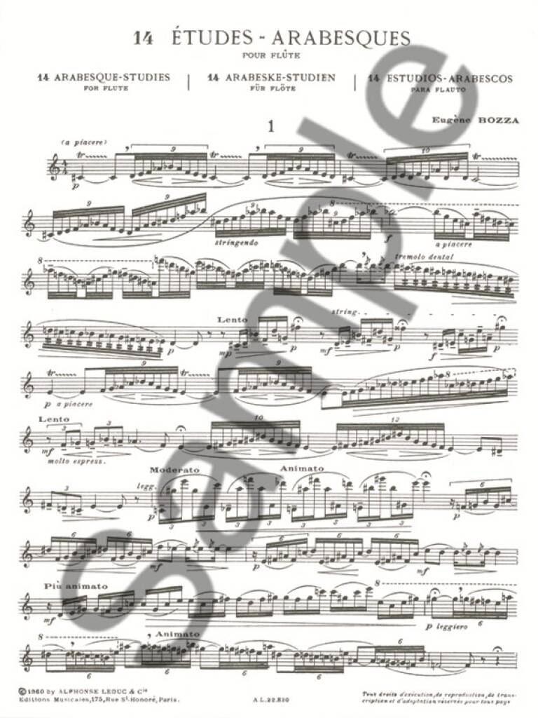 Bozza: 14 Etudes-Arabesques