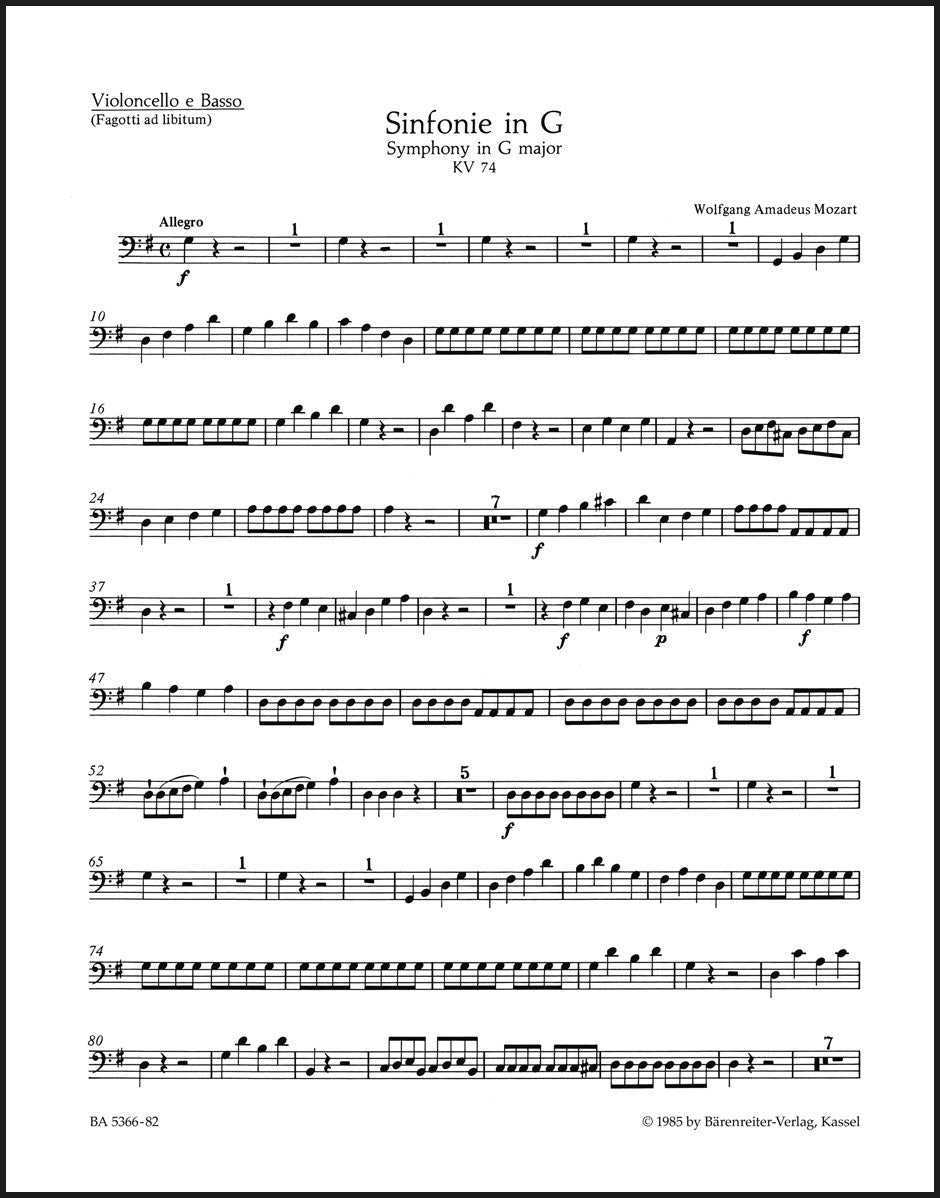 Mozart: Symphony No. 10 in G Major, K. 74