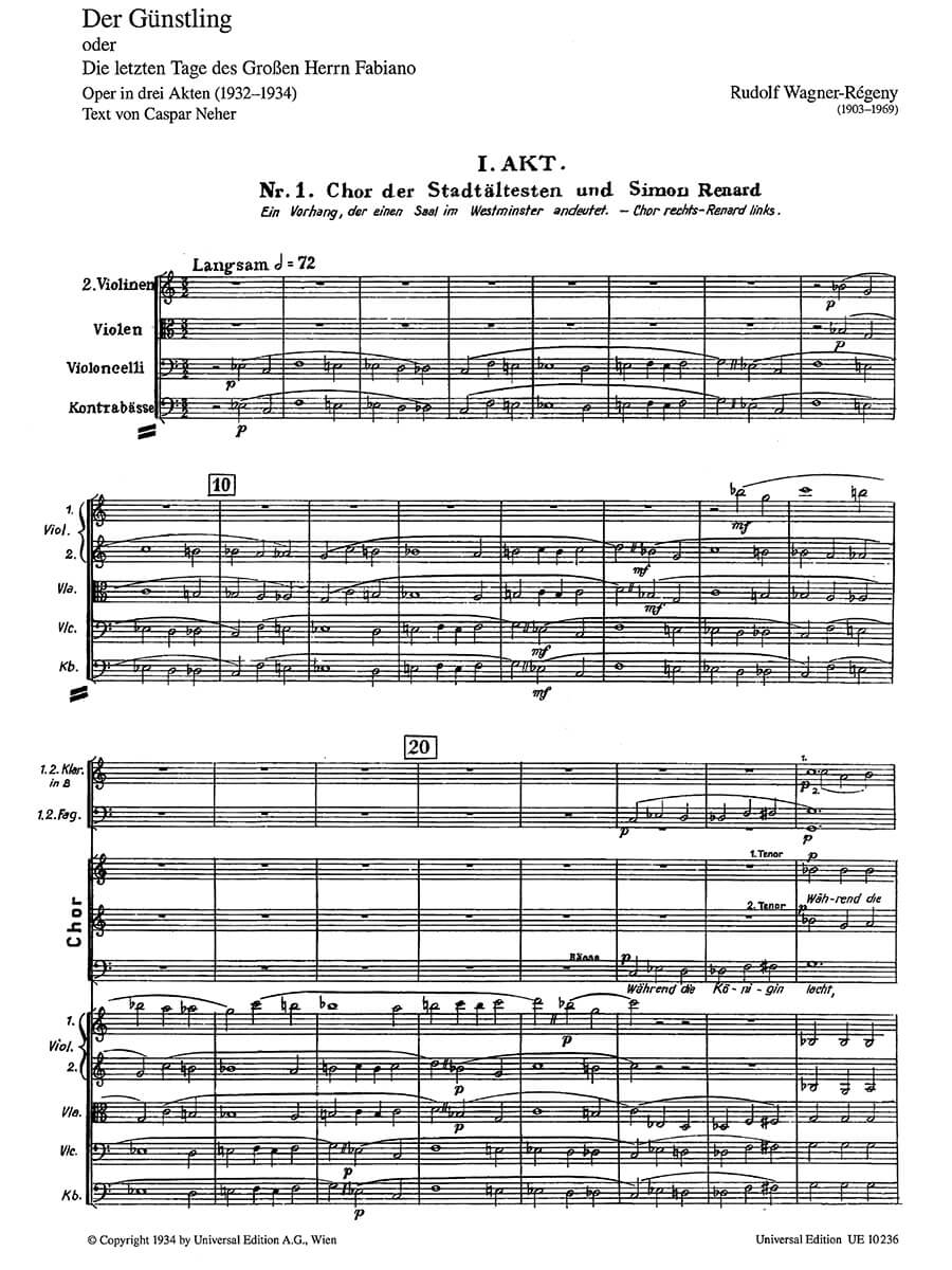 Wagner-Régeny: Der Günstling