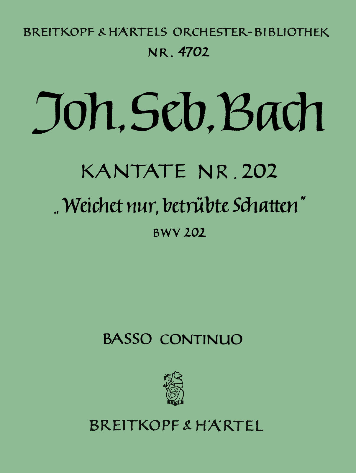 Bach: Weichet nur, betruebte Schatten, BWV 202