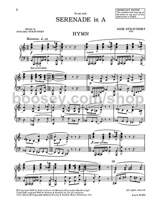 Stravinsky: Serenade in A