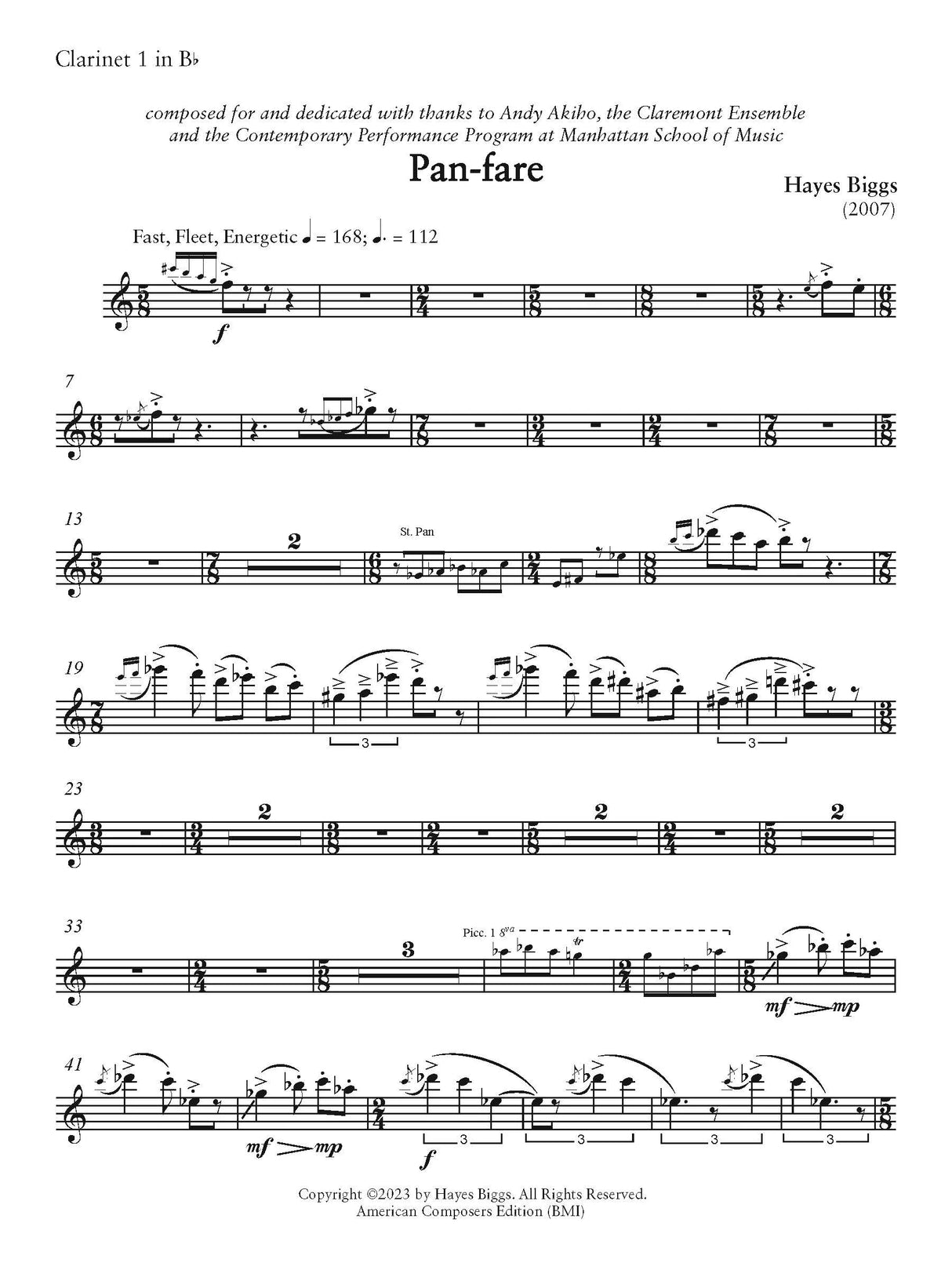 H. Biggs: Pan-fare