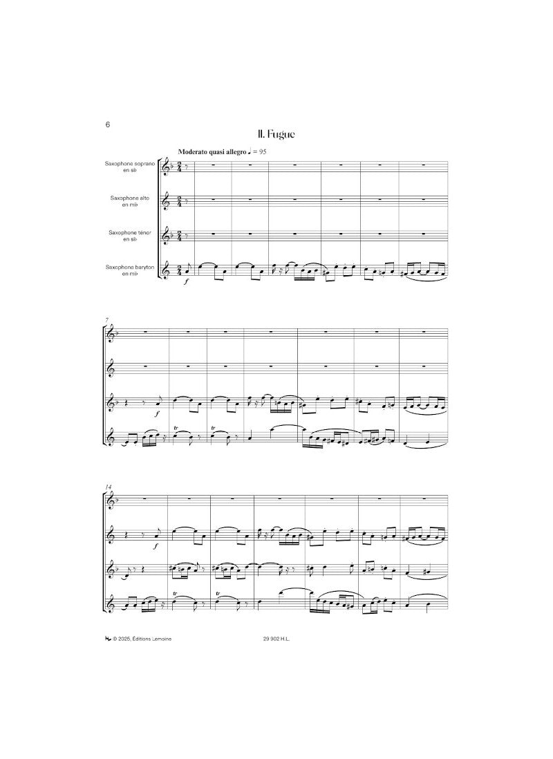 Pierne: 3 Pièces for Saxaphone Quartet