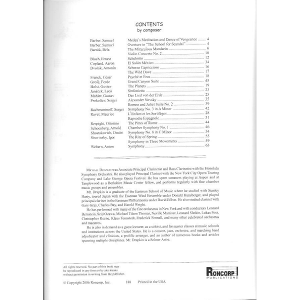 Symphonic Repertoire for the Bass Clarinet - Volume 3