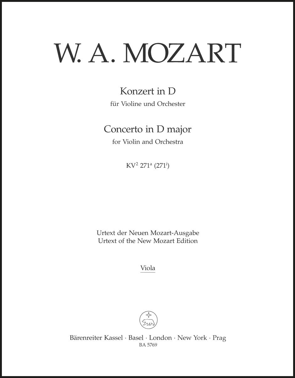 Mozart: Violin Concerto in D Major, K. 271a/271i