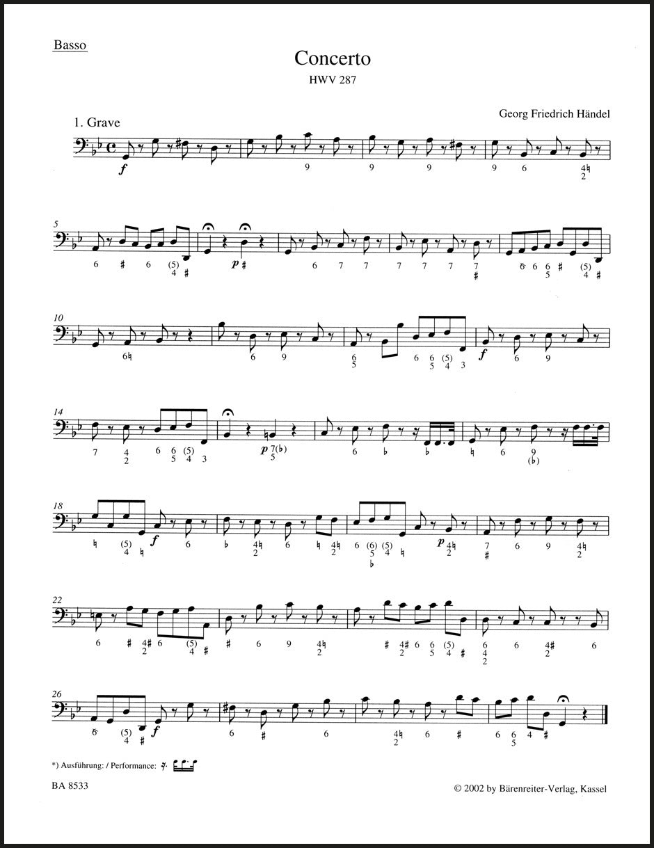 Handel: Concerto for Flute (or Oboe) in G Minor, HWV 287