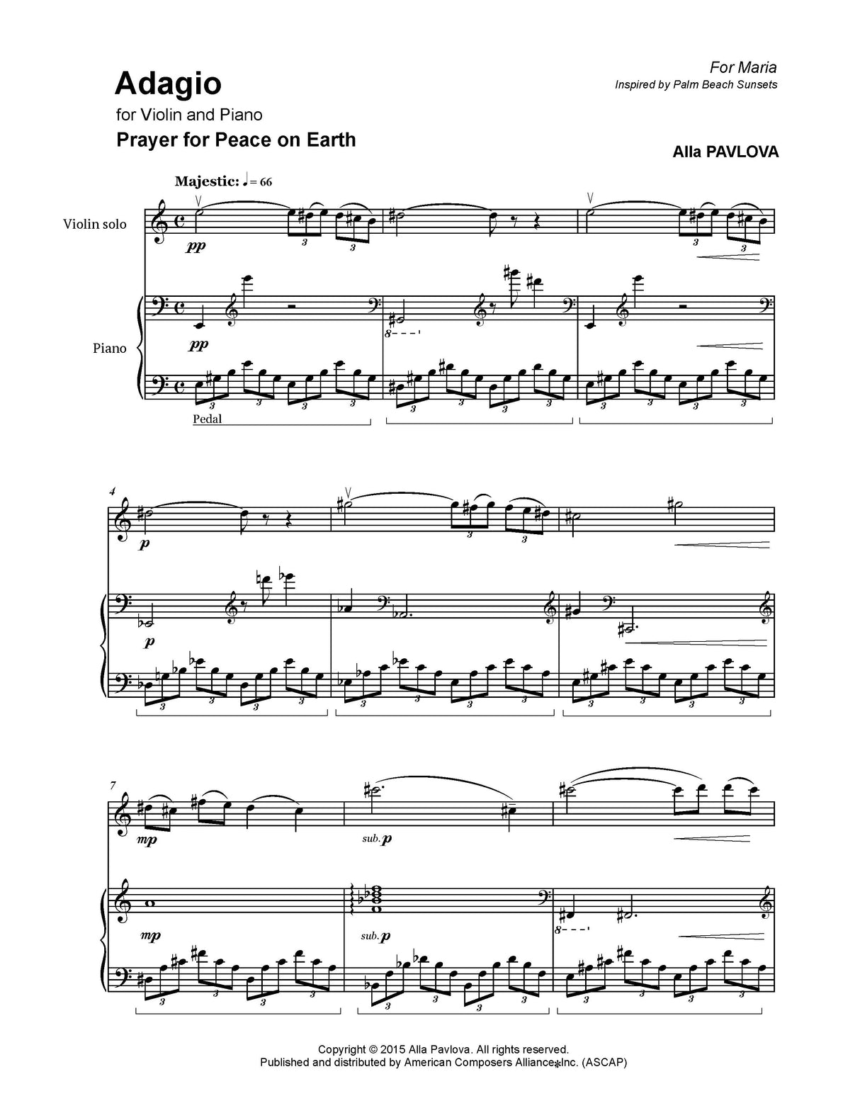Pavlova: Adagio for Violin and Piano
