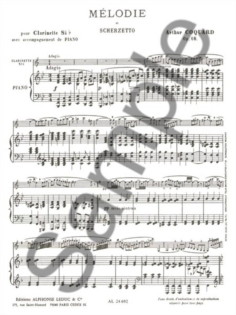 Coquard: Melodie et scherzetto, Op. 68