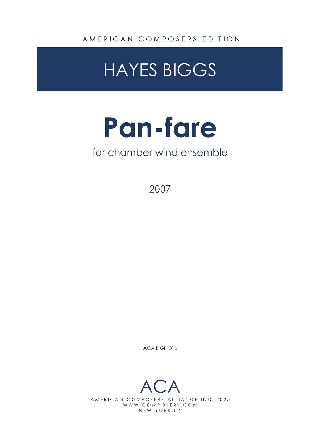 H. Biggs: Pan-fare