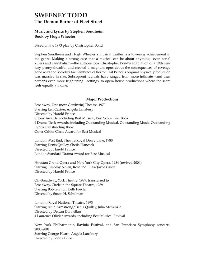 Sondheim: Sweeney Todd