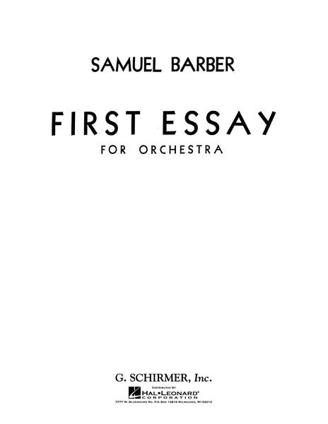 Barber: First Essay for Orchestra