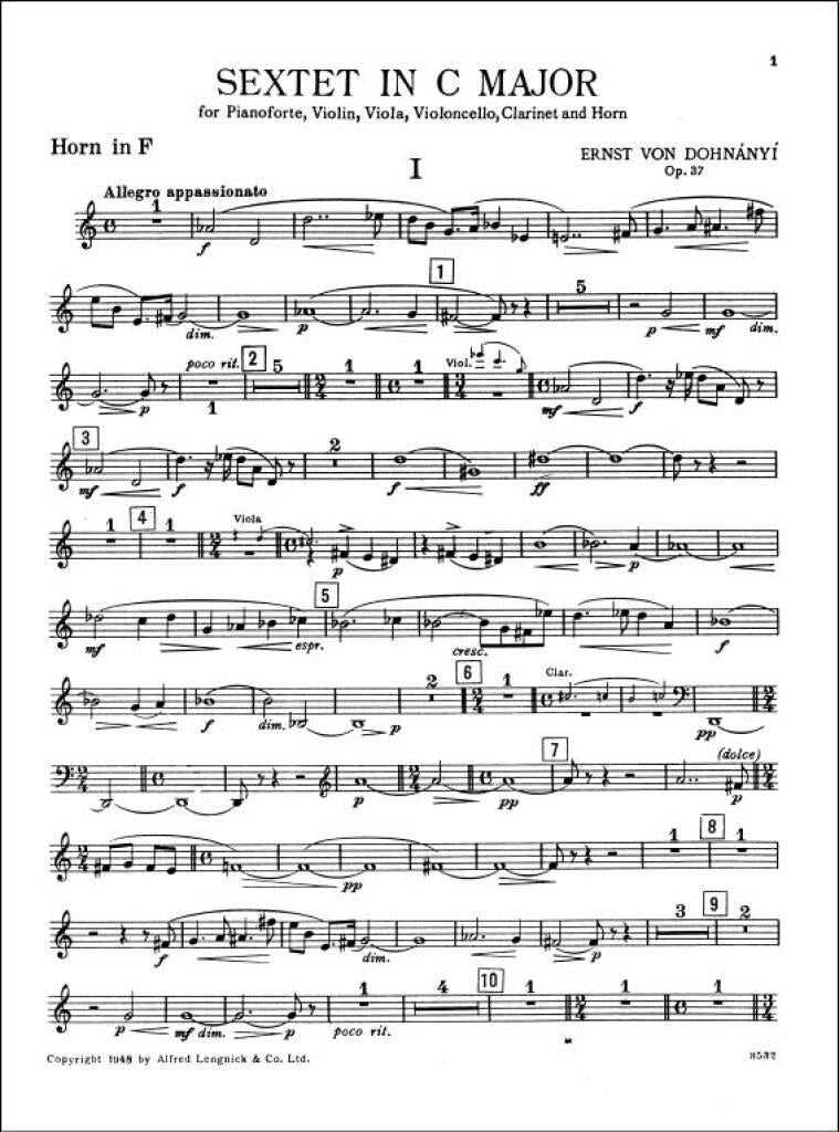 Dohnányi: Sextet in C Major, Op. 37