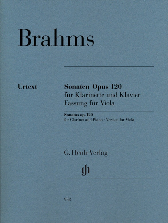 Brahms: Sonatas, Op. 120 (Version for Viola)