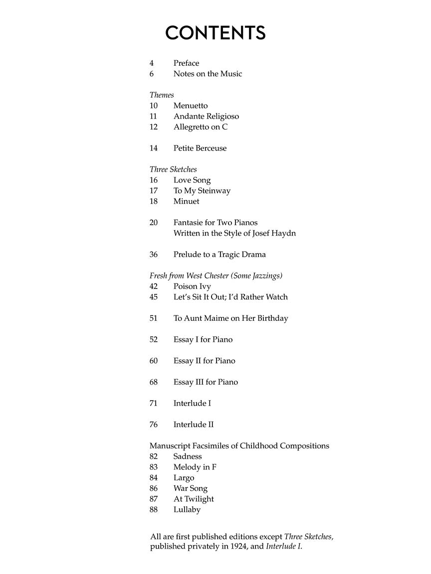 Barber: Early Piano Works