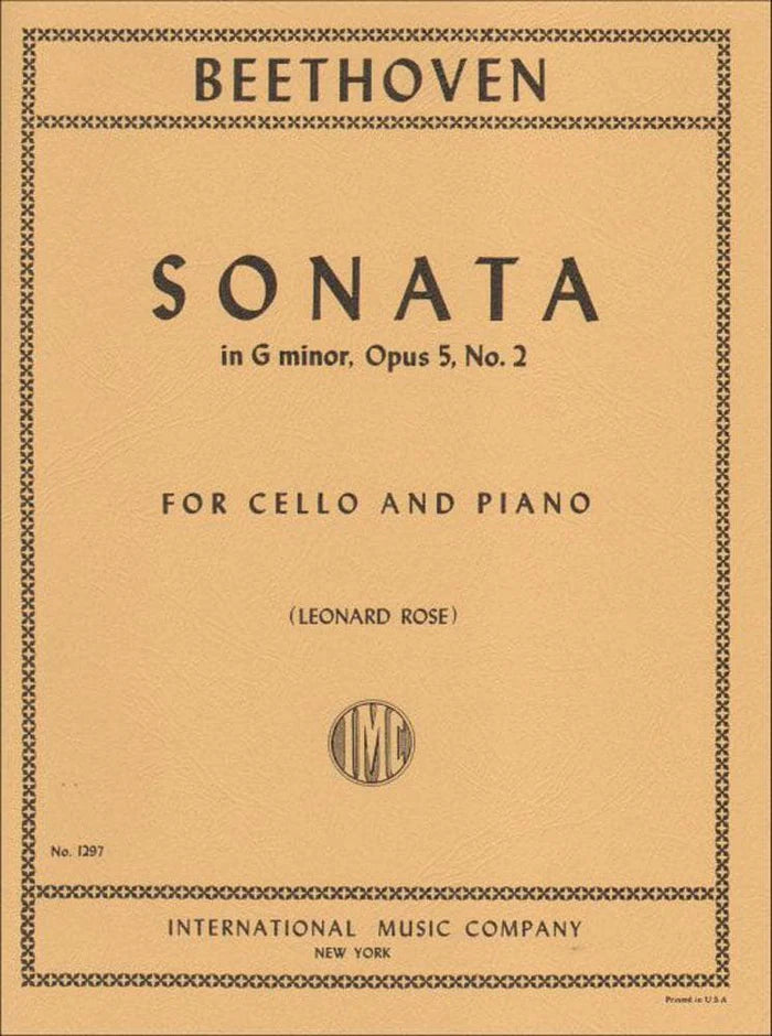 Beethoven: Cello Sonata No. 2 in G Minor, Op. 5, No. 2