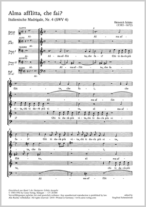 Schütz: Alma afflitta (Sorrowful soul, what are you doing?), SWV 4