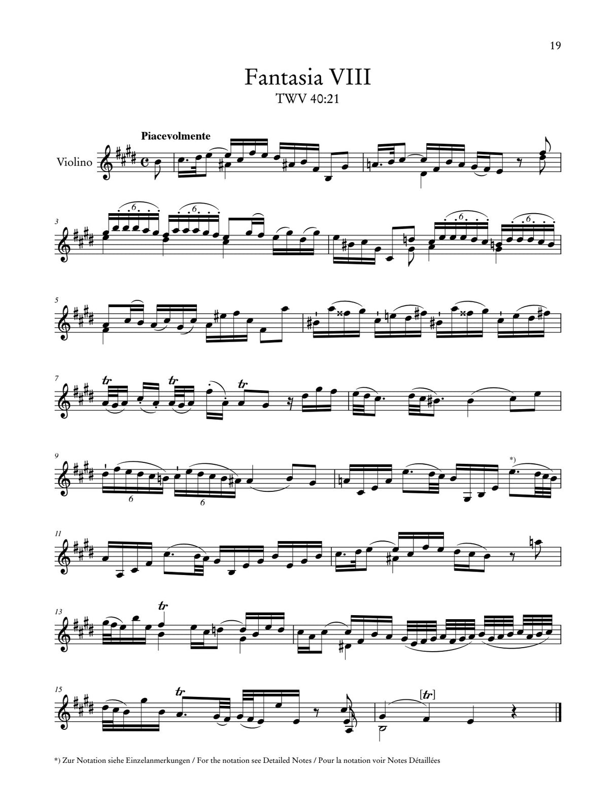 Telemann: 12 Fantasies for Violin without Bass, TWV 40:14-25