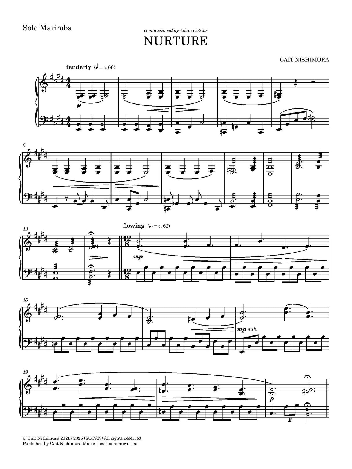 Nishimura: Nurture (Version for Marimba)