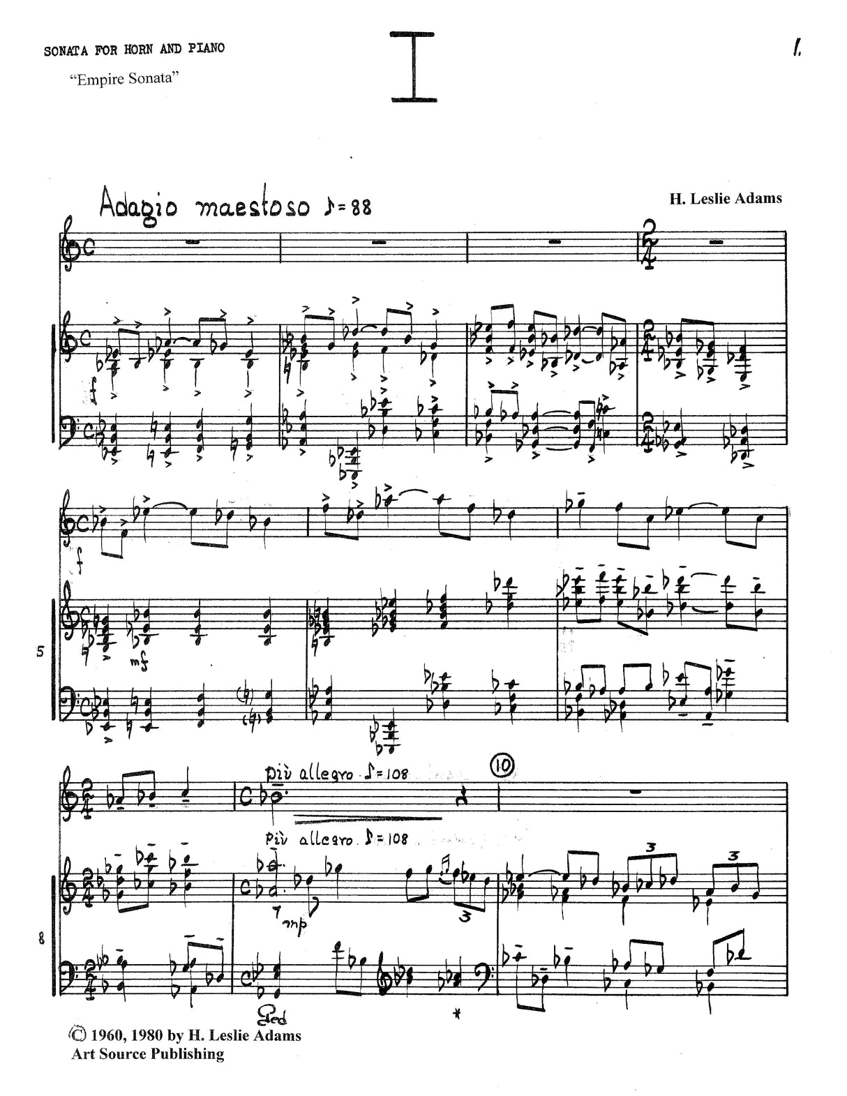 H.L. Adams: Horn Sonata