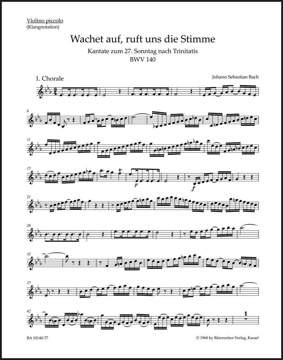 Bach: Wachet auf, ruft uns die Stimme, BWV 140