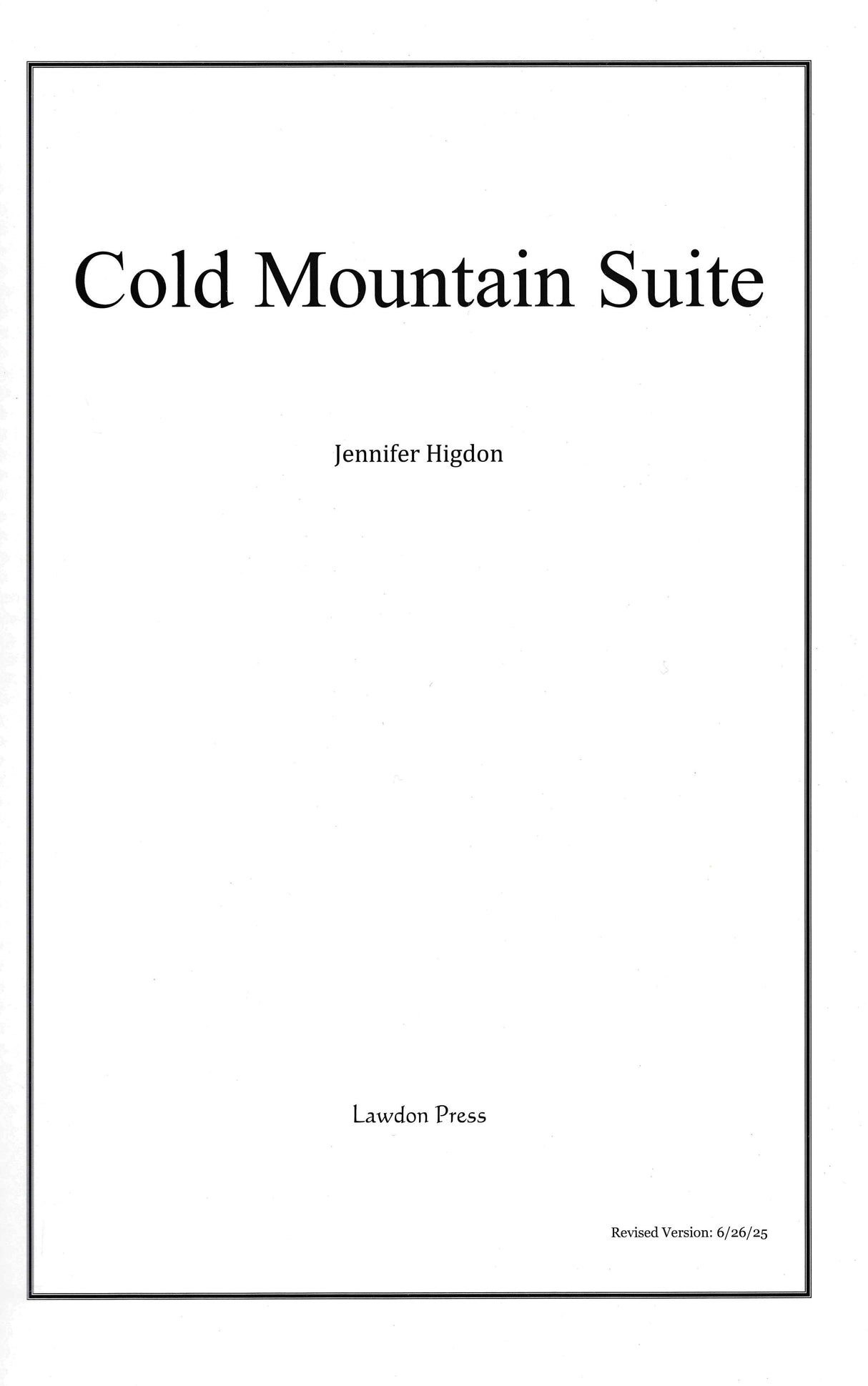 Higdon: Cold Mountain Suite