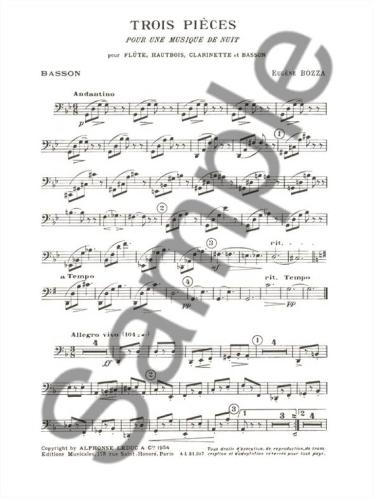 Bozza: 3 Pièces pour une musique de nuit