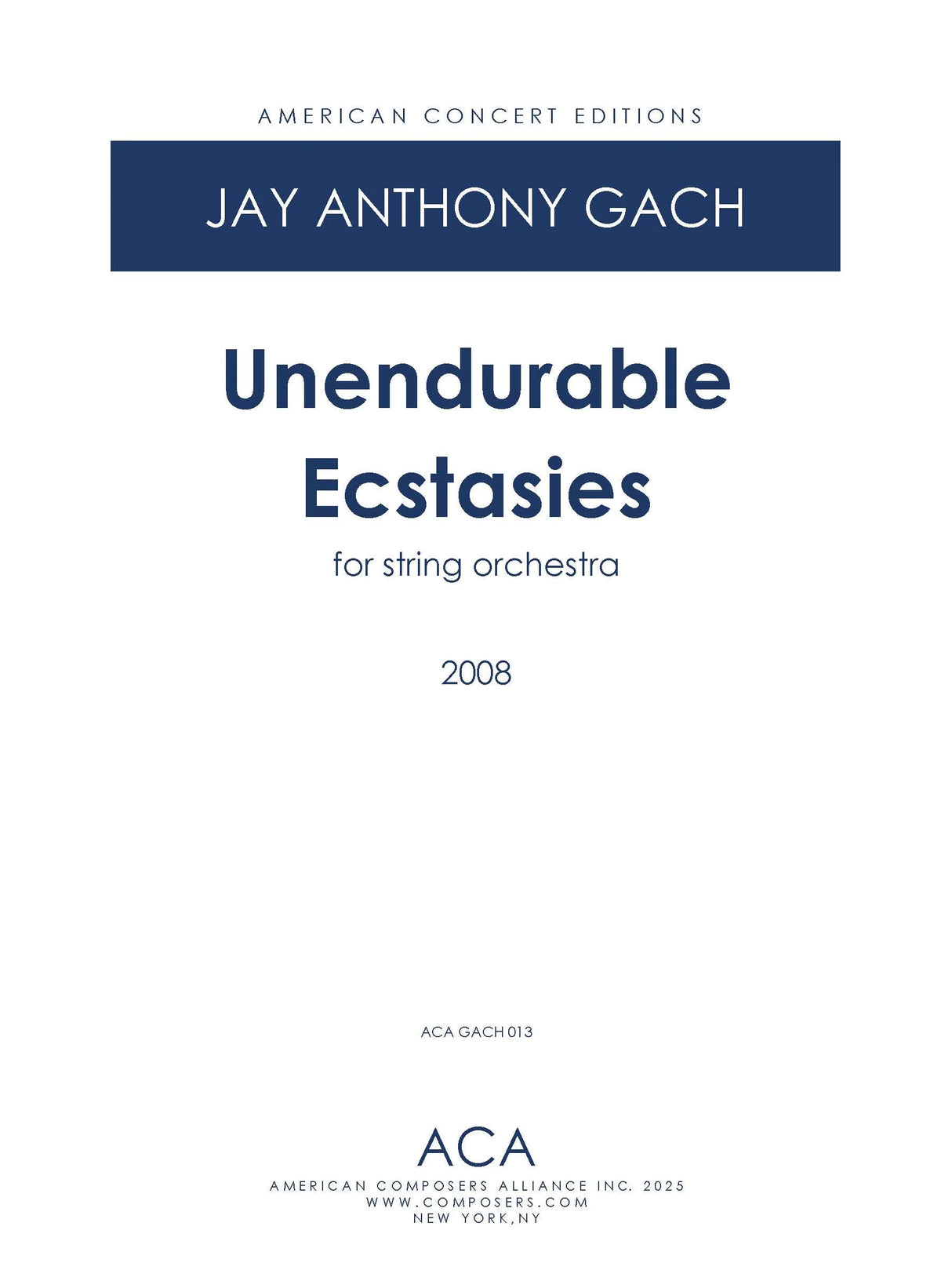 Gach: Unendurable Ecstasies