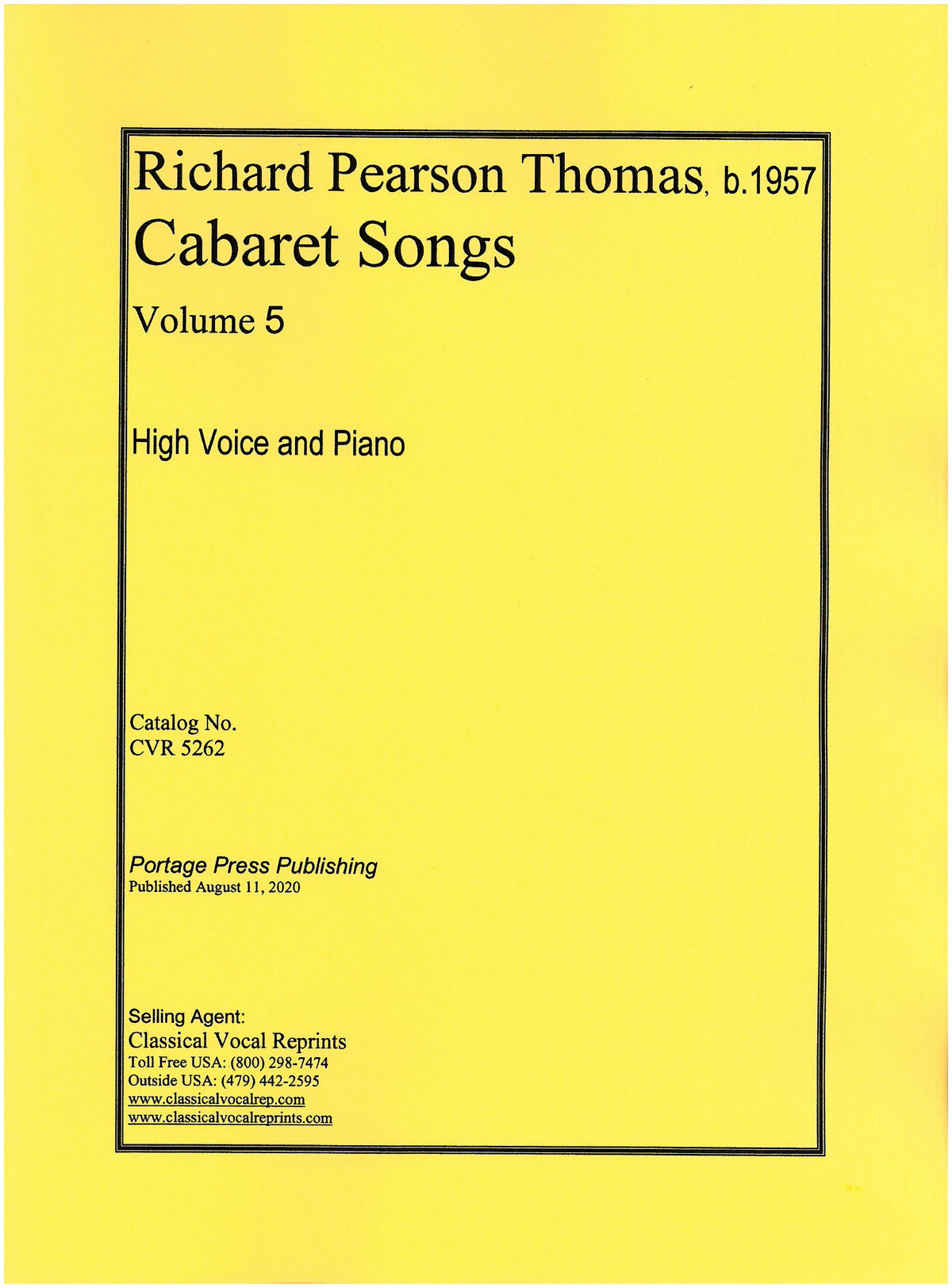 Thomas: Cabaret Songs - Volume 5