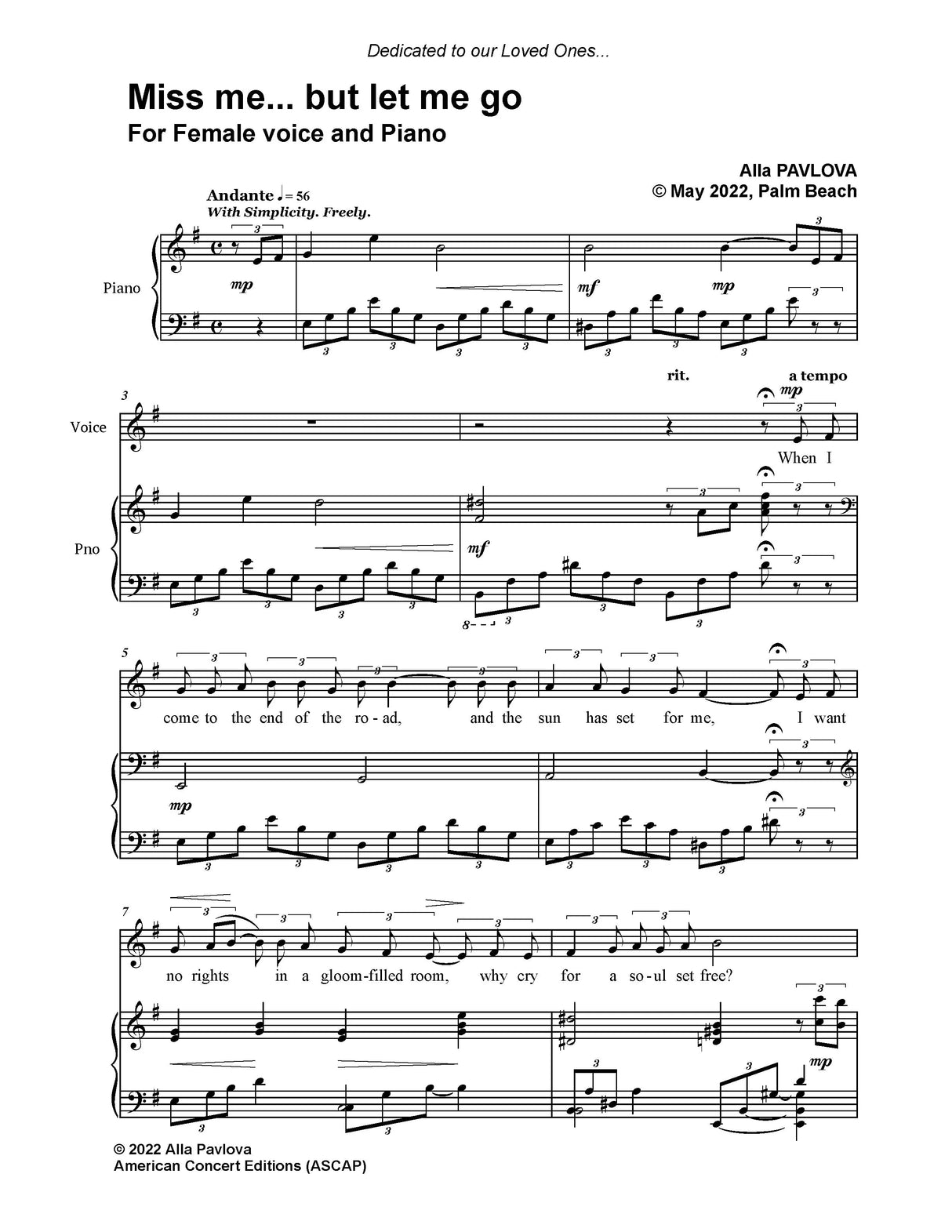 Pavlova: Miss Me... But Let Me Go