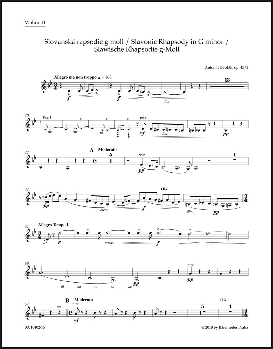 Dvořák: Slavonic Rhapsody in G Minor, B. 86, Op. 45, No. 2
