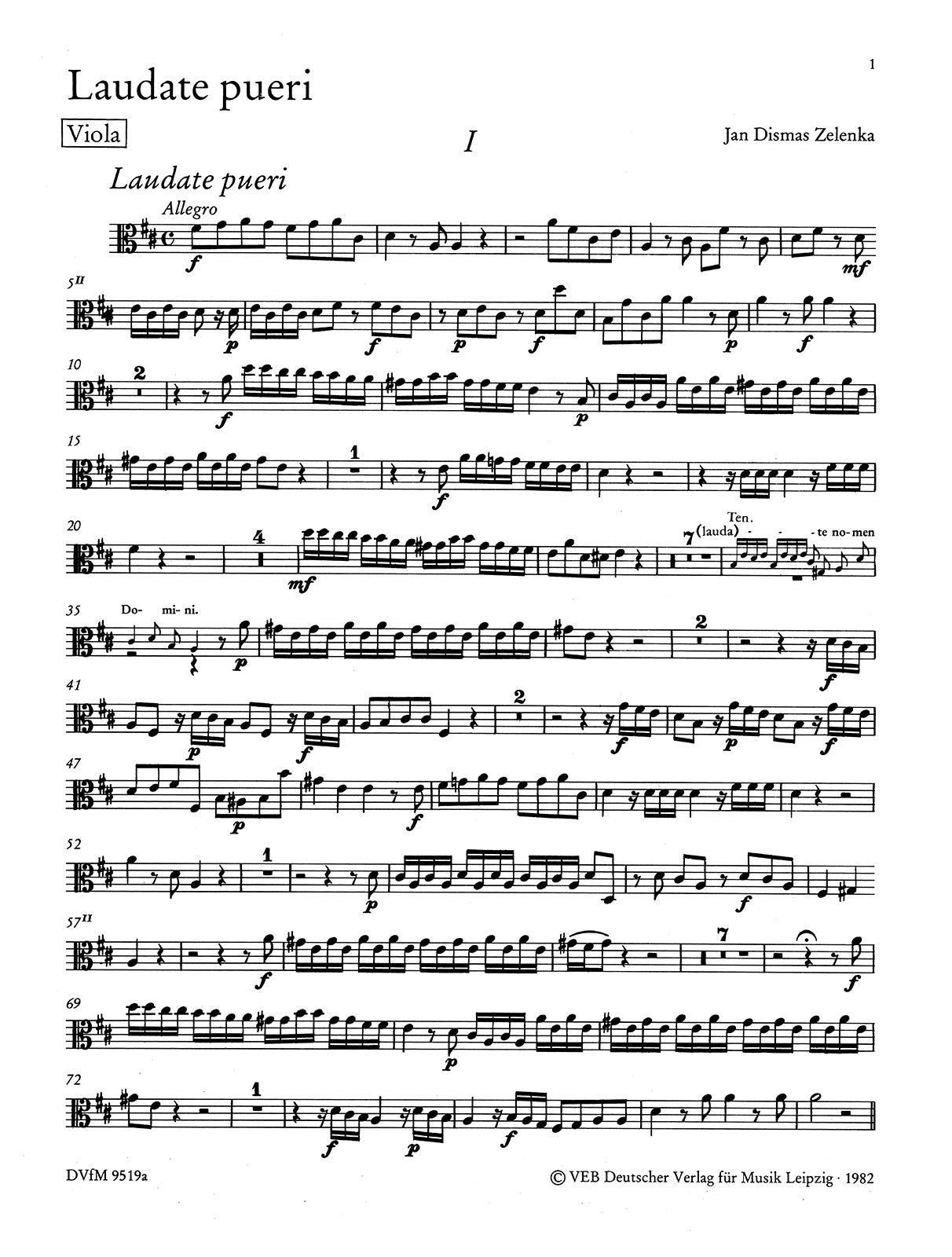 Zelenka: Laudate pueri, ZWV 81