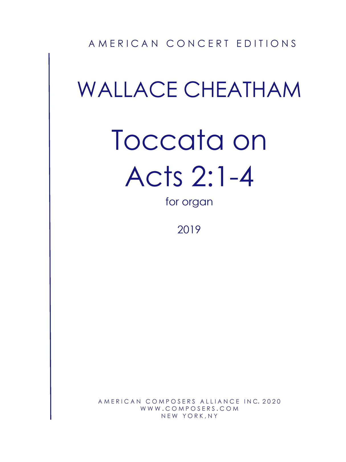 Cheatham: Toccata on Acts 2:1-4
