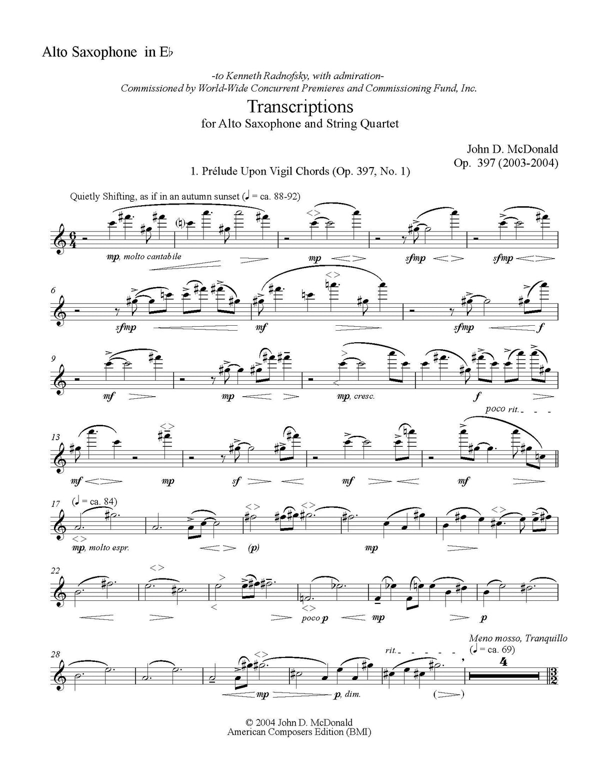 McDonald: Transcriptions