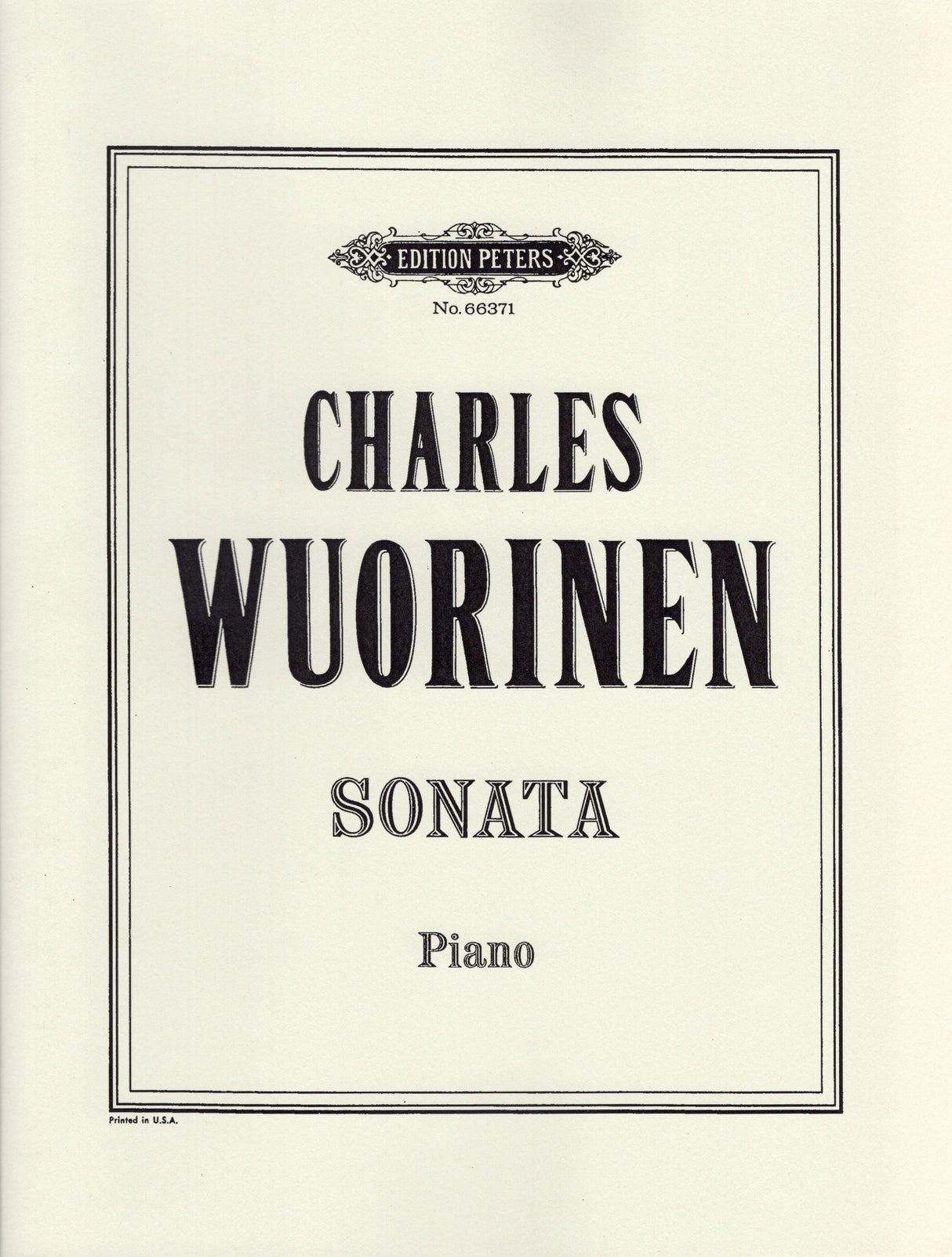 Wuorinen: Piano Sonata No. 1