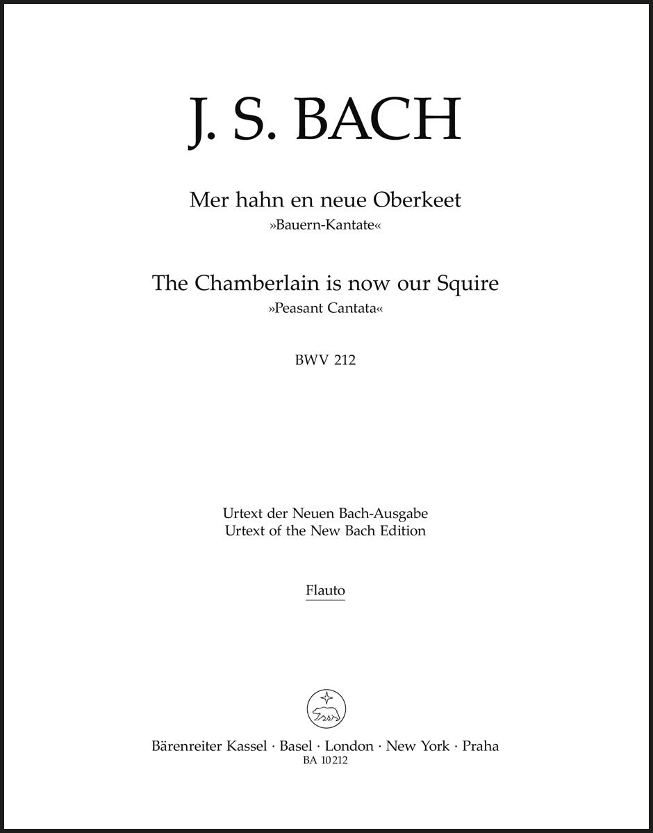 Bach: Mer hahn en neue Oberkeet, BWV 212 ("Peasant Cantata")