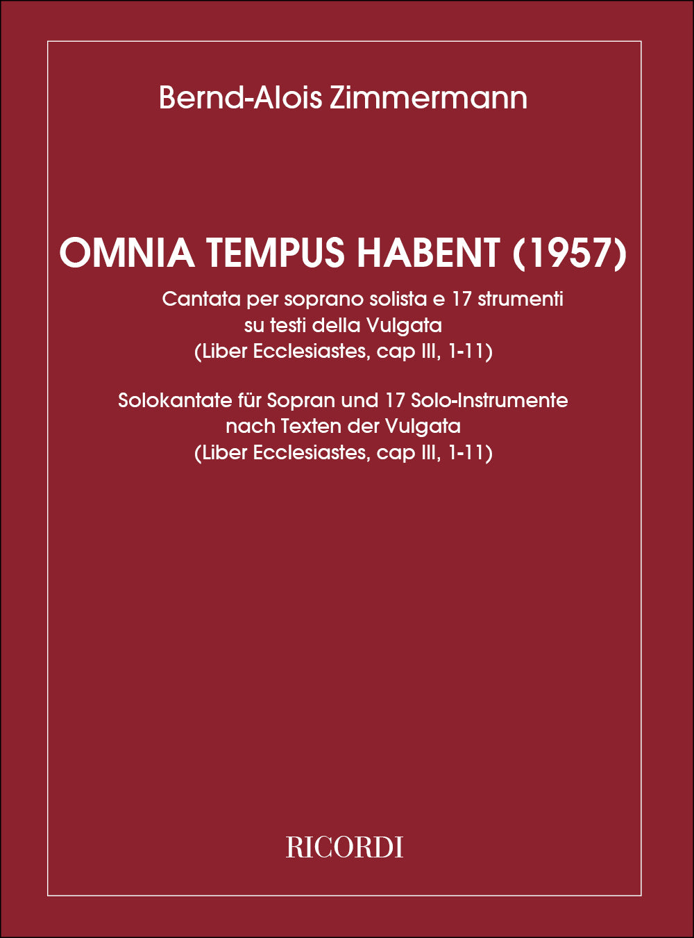 Zimmermann: Omnia Tempus Habent