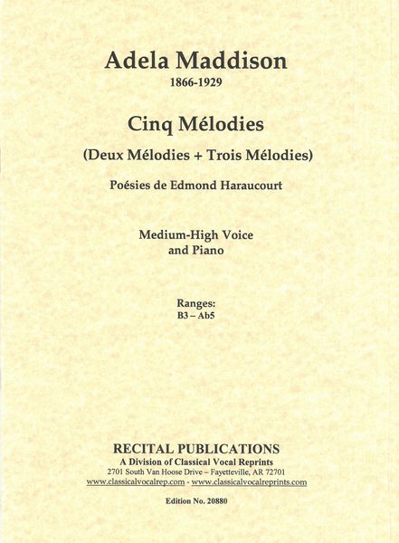 Maddison: 5 Melodies (Edmond Haraucourt)
