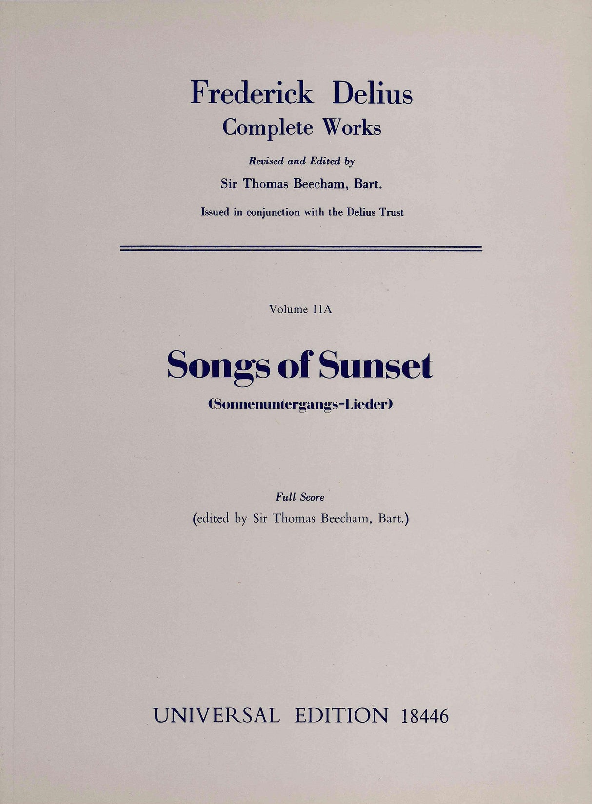 Delius: Songs of Sunset