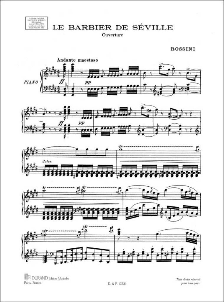 Rossini: Overture to The Barber of Seville (arr. for piano)