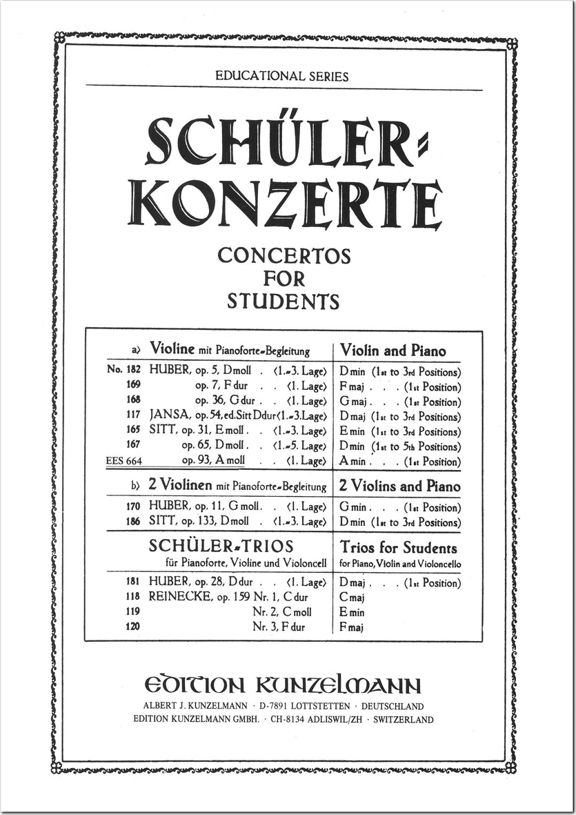 Sitt: Violin Concerto in A Minor, Op. 93