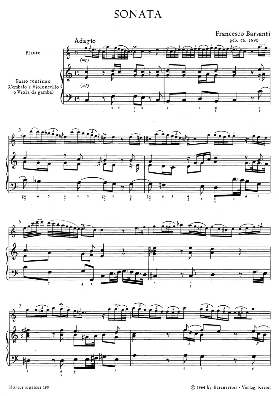 Barsanti: Recorder Sonata in C Major