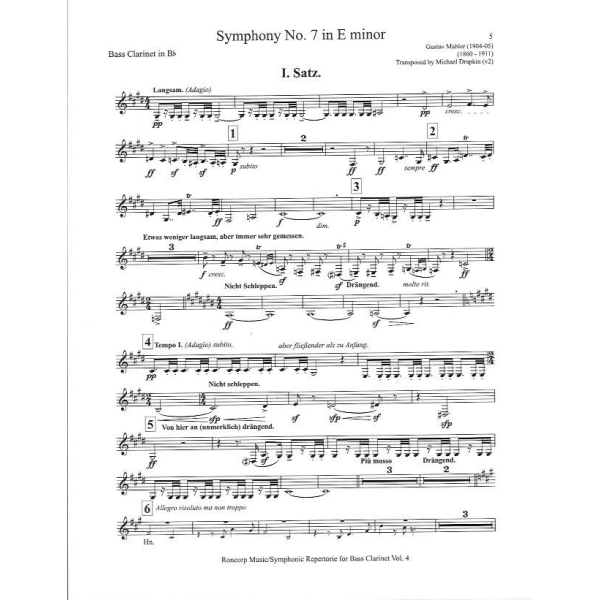 Symphonic Repertoire for the Bass Clarinet - Volume 4