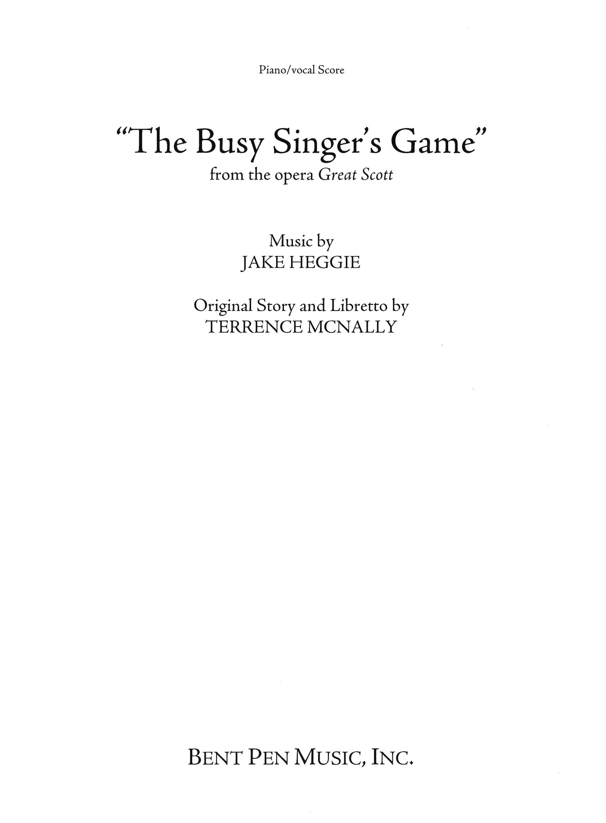 Heggie: The Busy Singer's Game