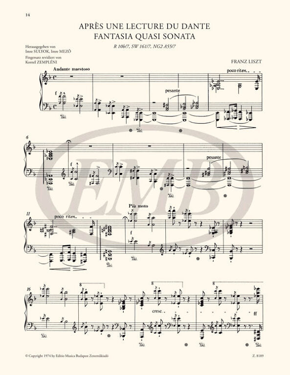 Liszt: Après une lecture de Dante (Earlier & Final Version)