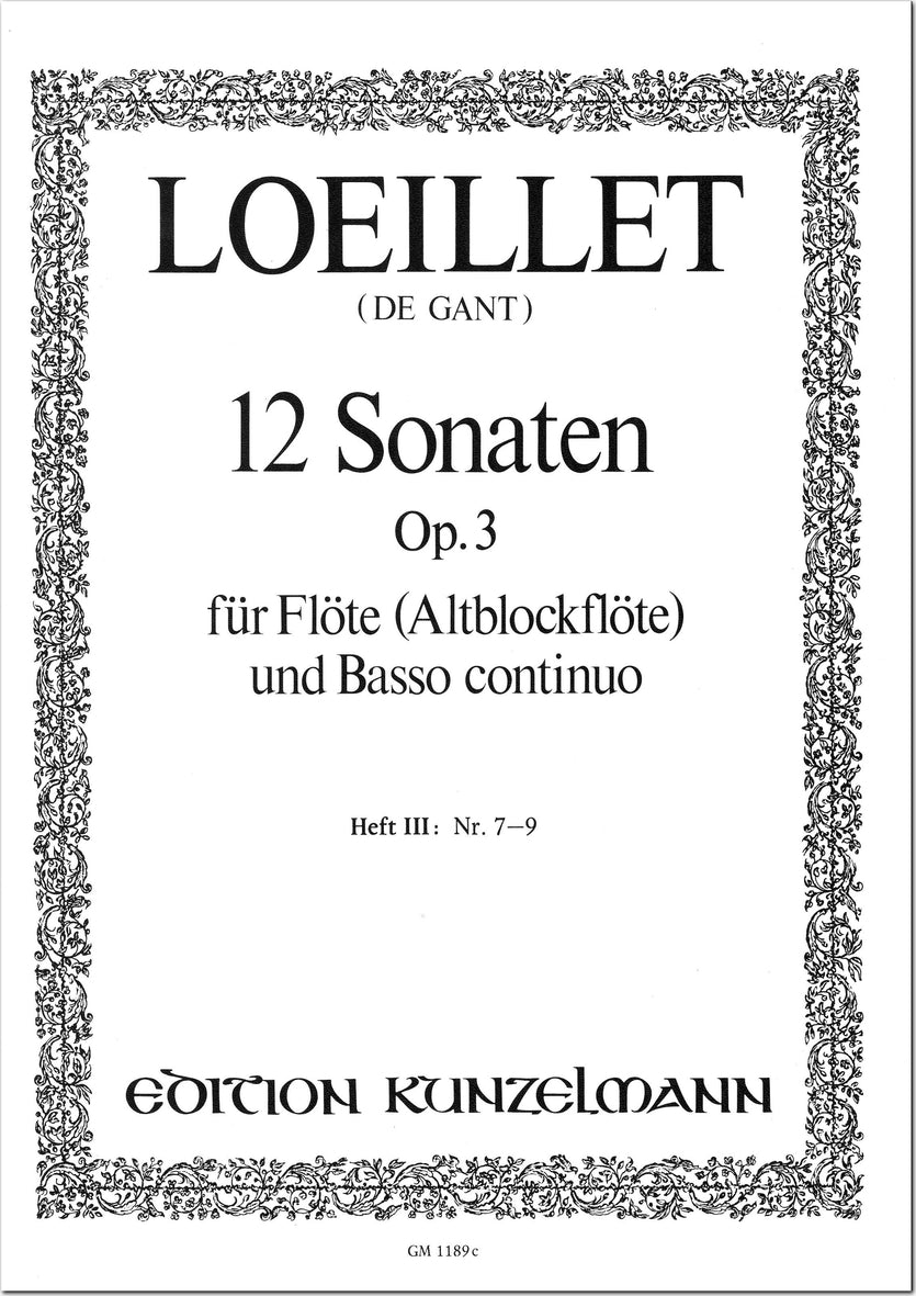 Loeillet: Flute Sonatas, Op. 3 - Volume 3 (Nos. 7-9)