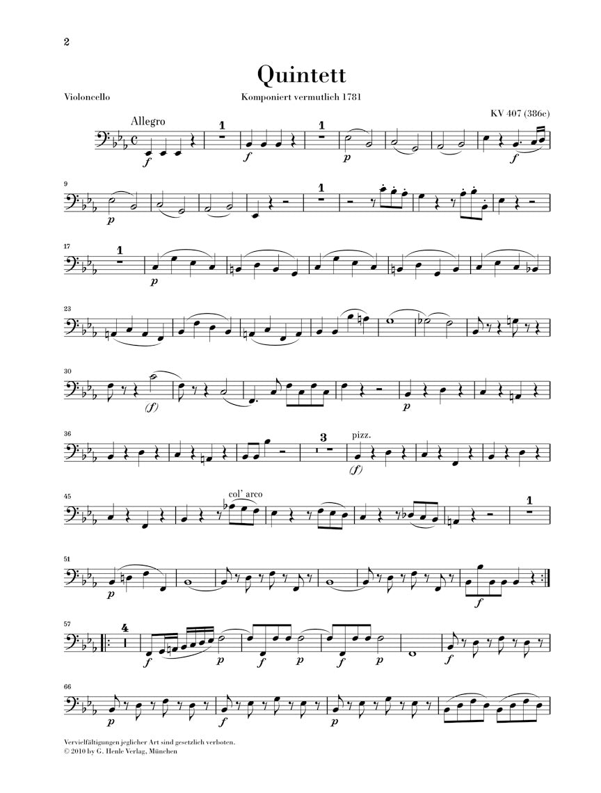 Mozart: Horn Quintet in E-flat Major, K. 407 (386c)